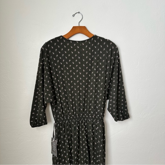 NEW GARNET HILL Faux Wrap Maxi Knit Dress Green Grey XS - Picture 5 of 7